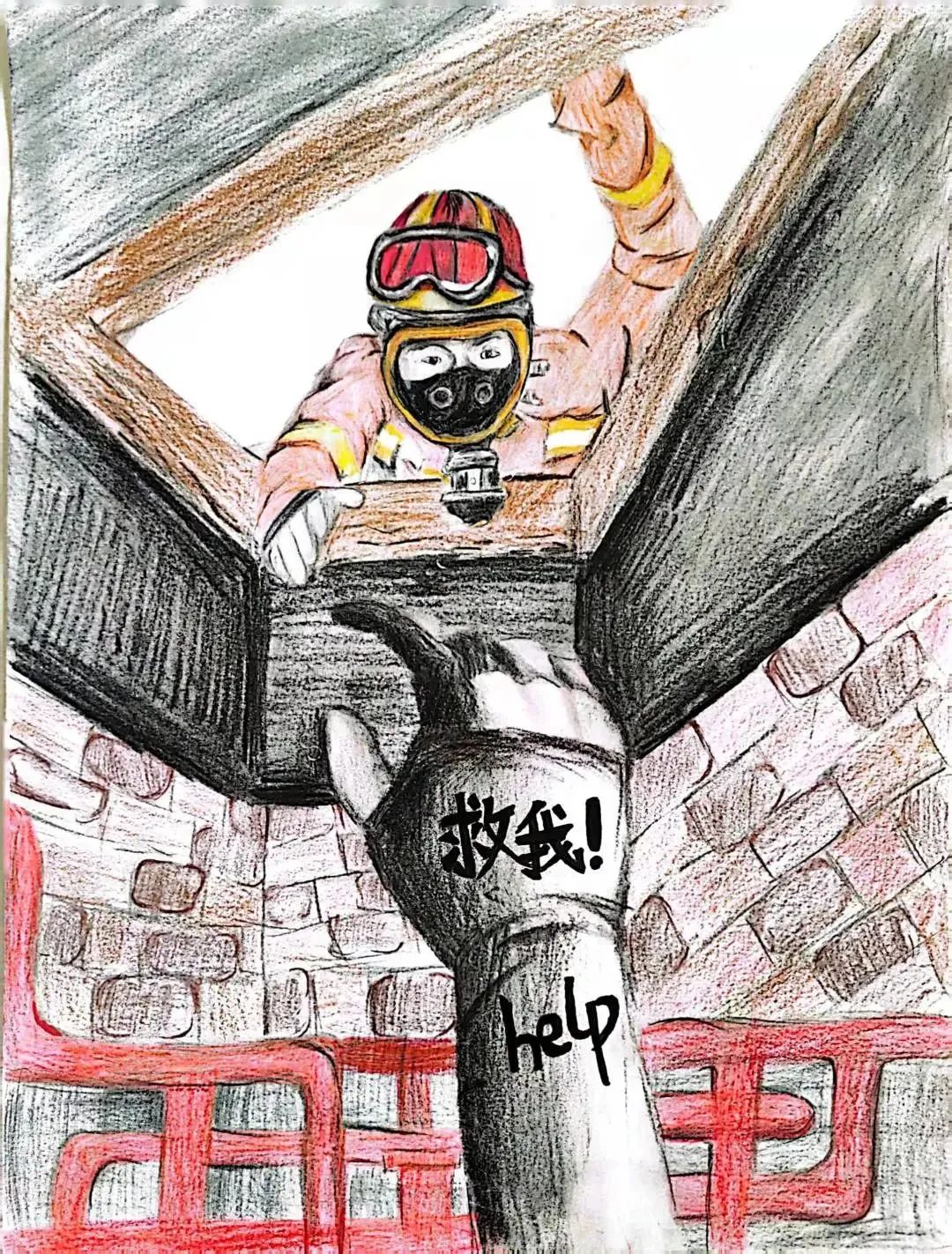 "想象力大爆炸·童心绘"——湖里大队圆满完成"小小消防员"绘画作文