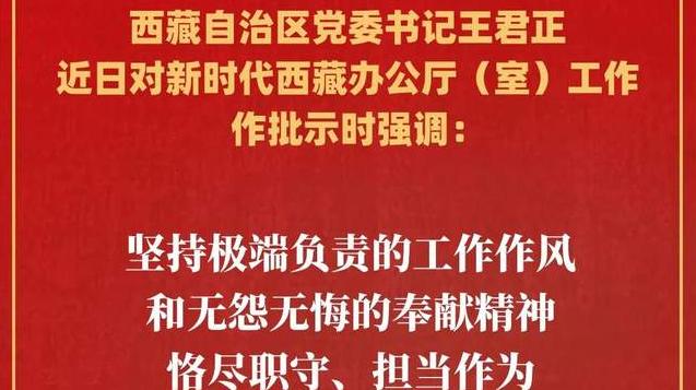 王君正对新时代西藏办公厅（室）工作作出批示
