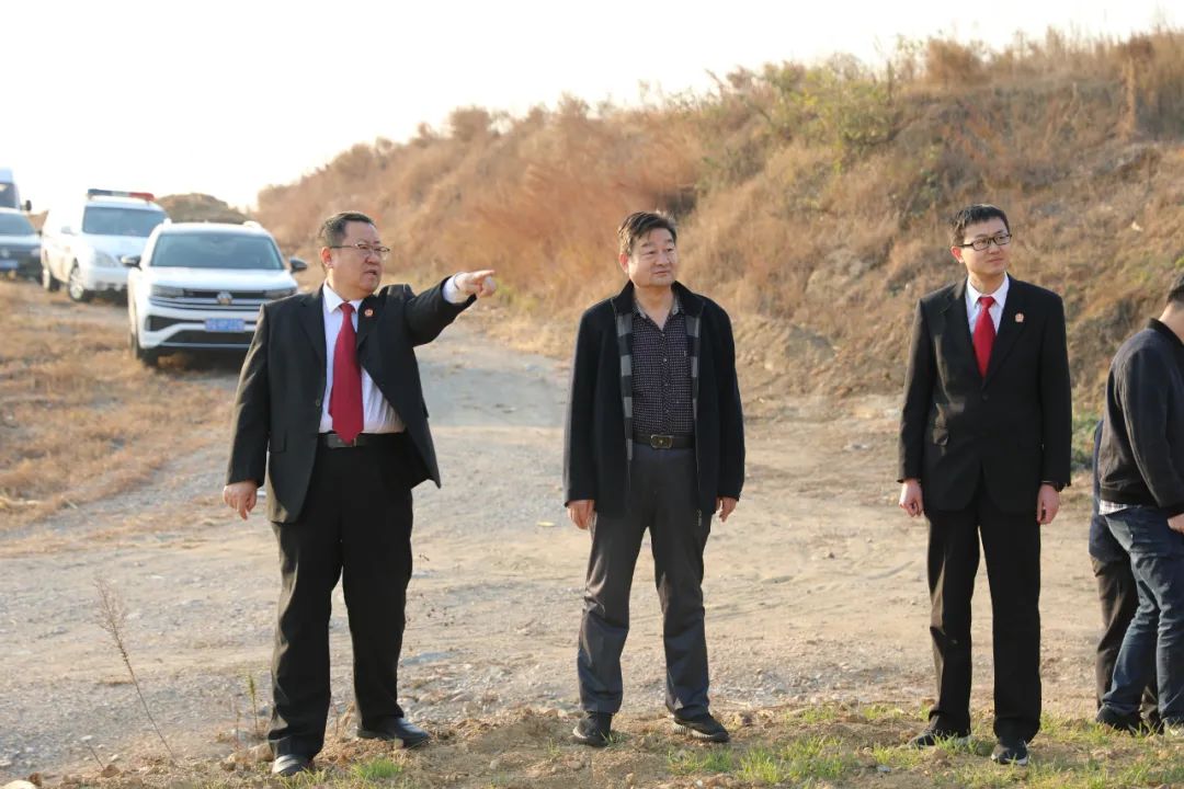 莒南法院组织对两起刑事附带民事公益诉讼被告人自行修复的土地进行