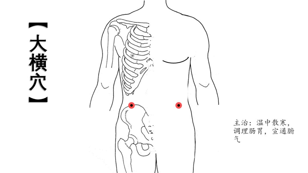 大横穴的位置大横穴也与肚脐平齐