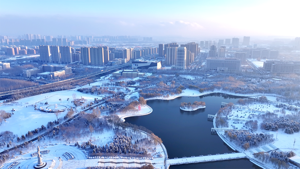 长春市人民大街雪景图片