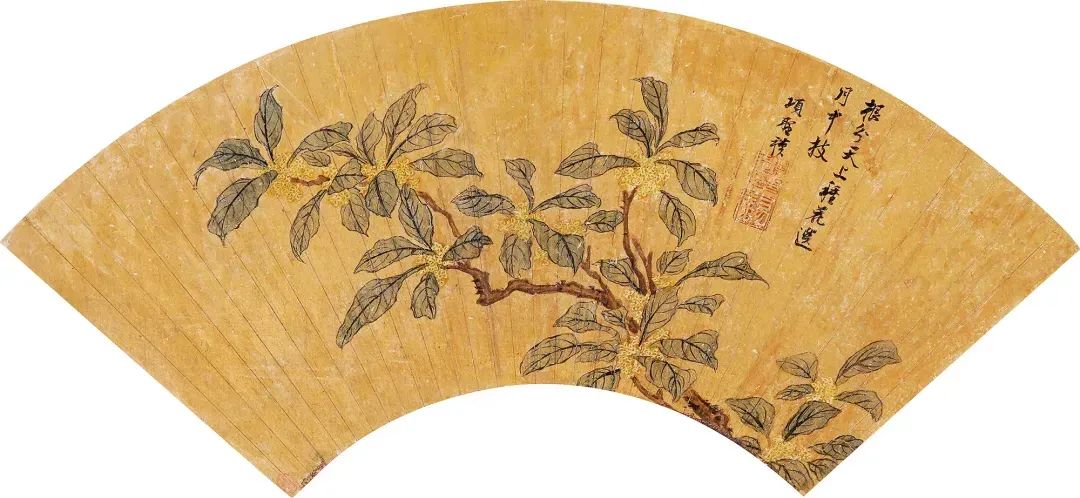 (1597-1658) 桂花扇片 設色泥金箋本鈐印:項聖謨印(白),易庵(白)題識