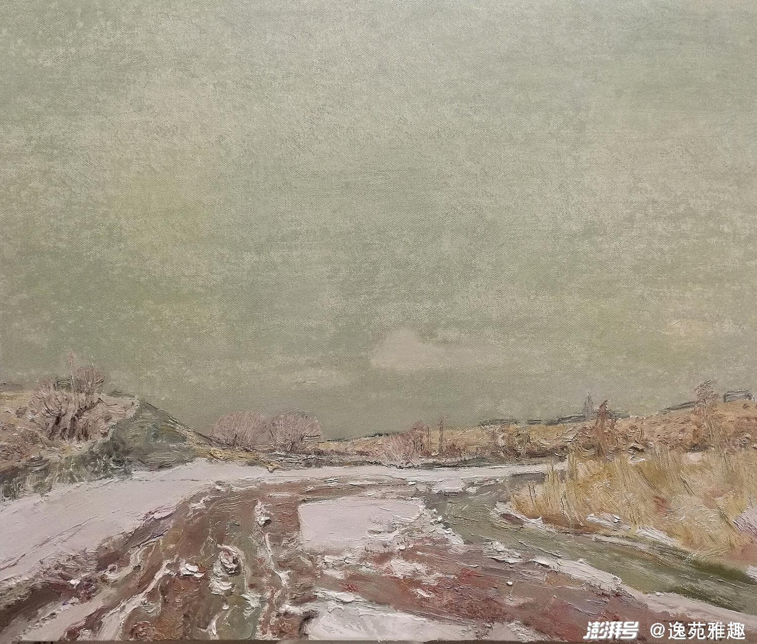 於保有明夕映日本画風景画