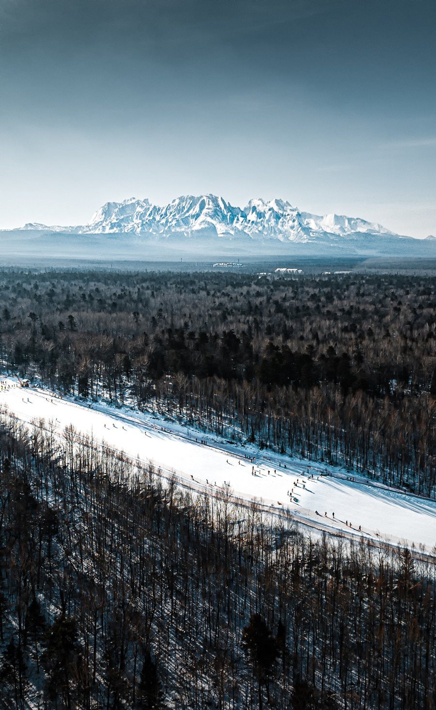 长白山雪景摄影图片