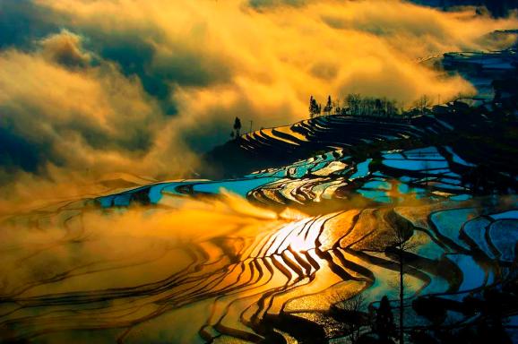 一田耕千年千年耕一田哈尼桑田稻一辈一辈千年沧海