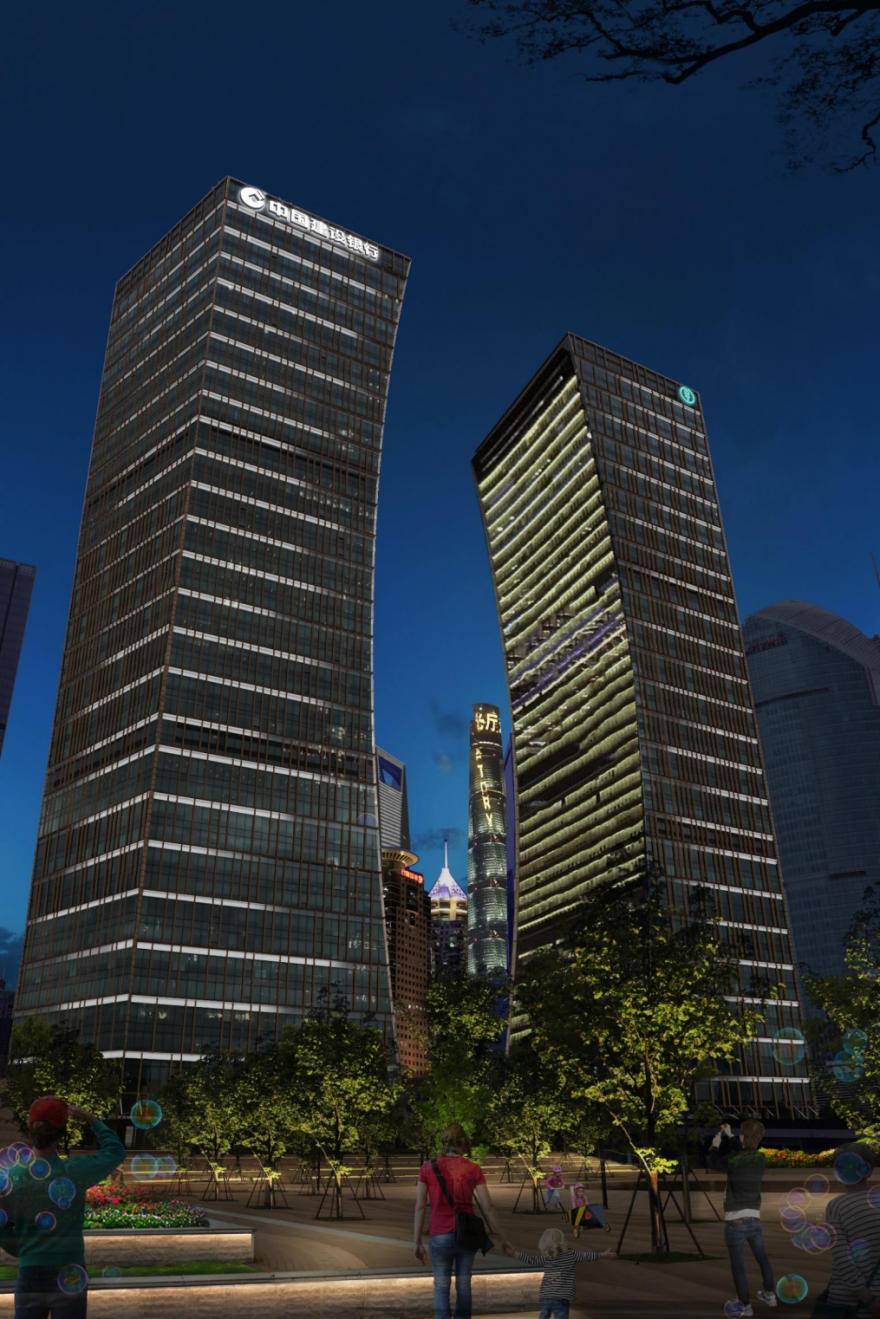 招商银行大厦时代金融中心上海银行大厦以上海中心为制高点,通过对