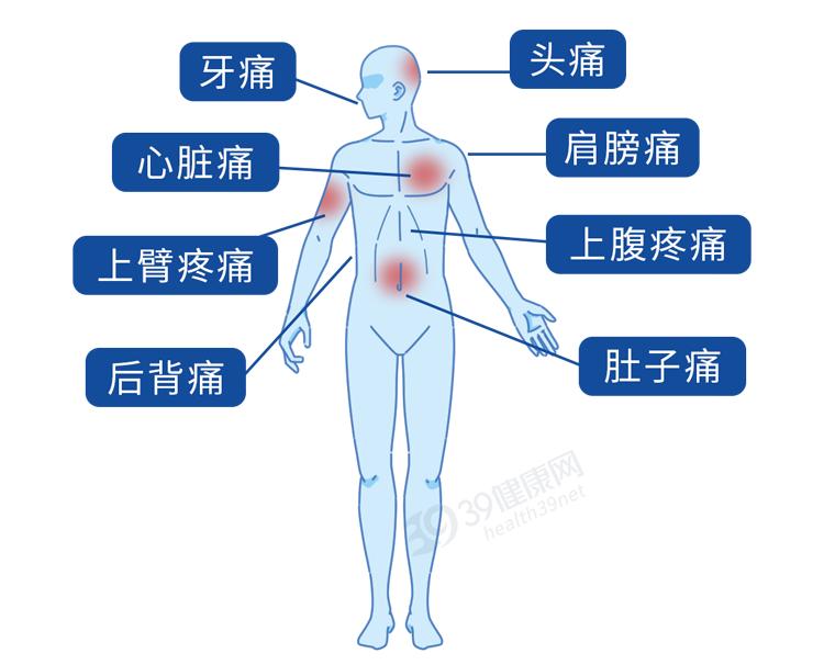 心梗疼痛的位置图图片