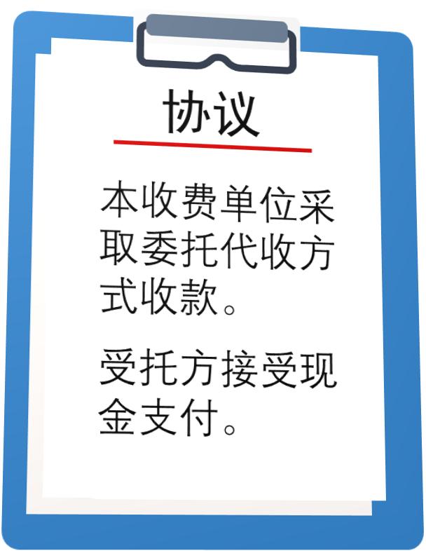 04 收費單位採取委託代收方式收款的,應通過協議,通知,聲明等書面