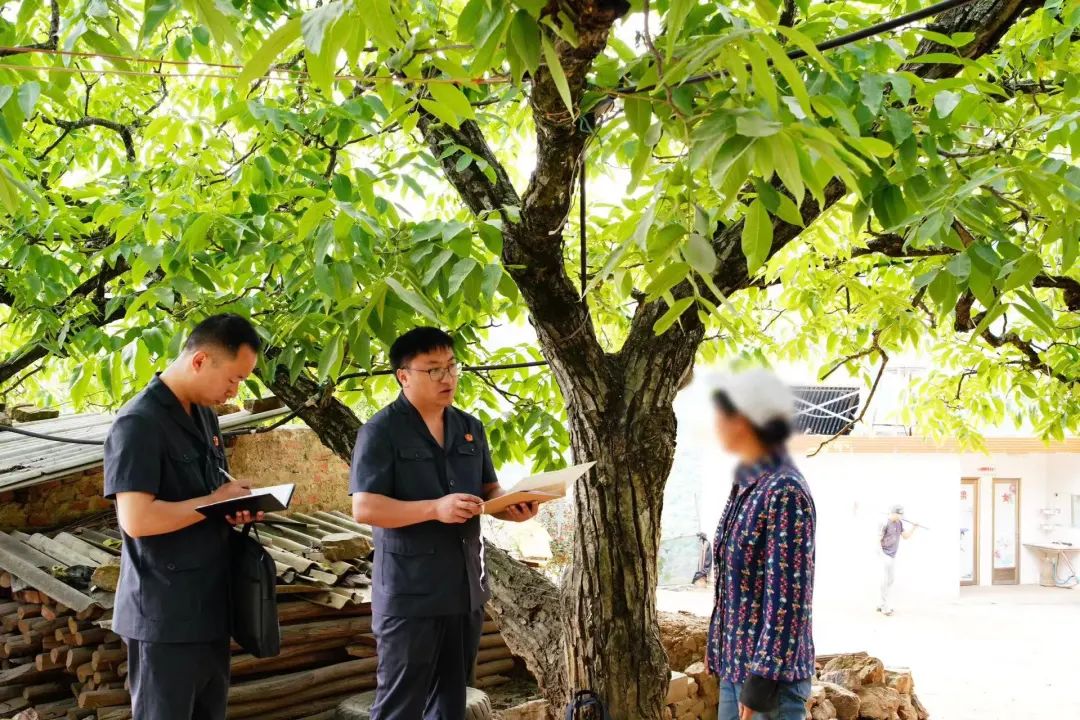 在西舍路鎮村委會,灑雞口法庭的法官正在調解一起離婚糾紛.