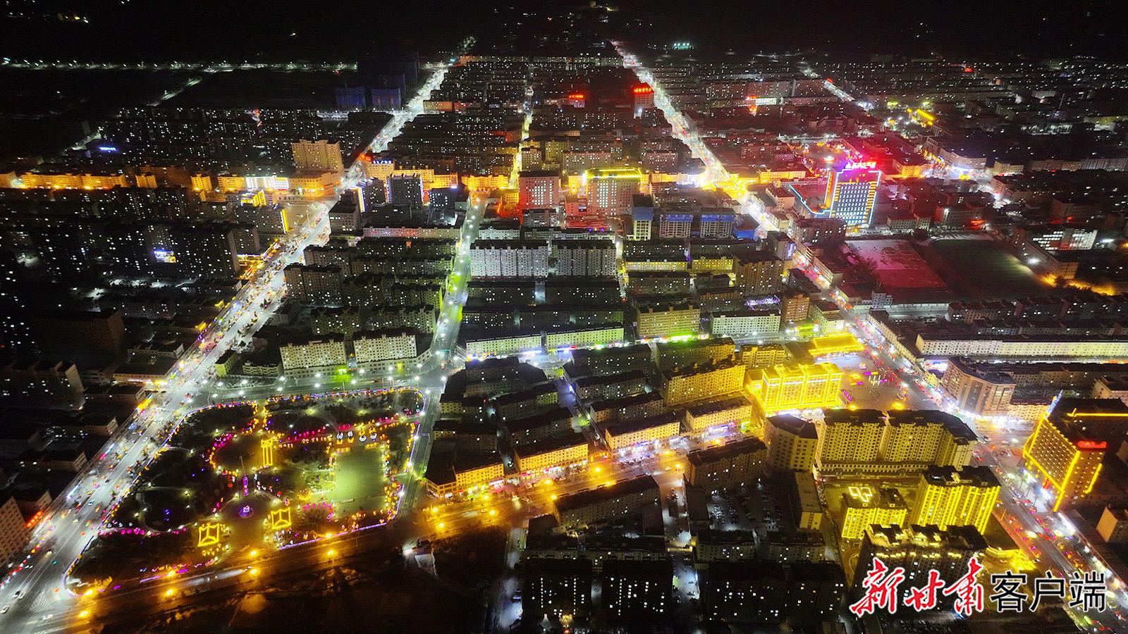 1月27日民乐县城夜景.