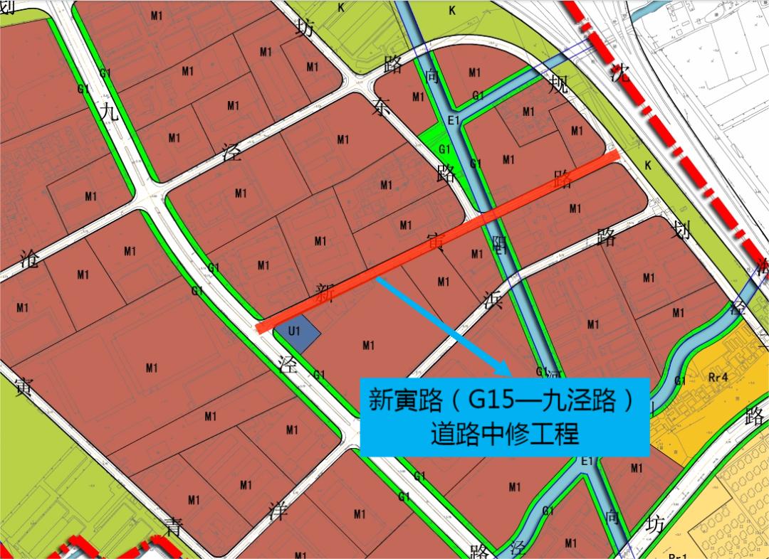 路段)道路新建工程位于九亭镇久富工业区内,长约469米,规划宽度20米