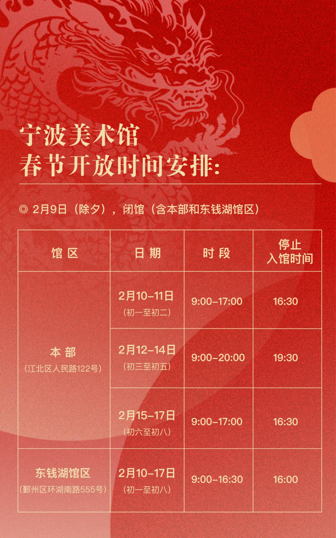 宁波美术馆开放时间表.