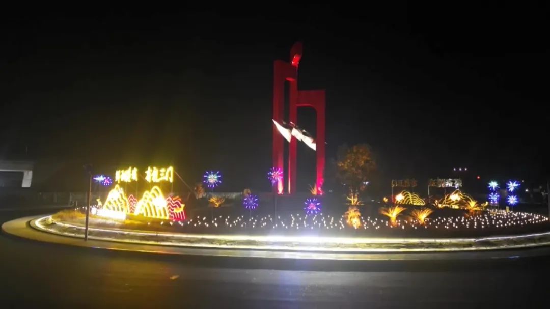 璀璨迷人夜色下的三门夜幕降临 华灯初上璀璨夜景迎新春满是人间烟火
