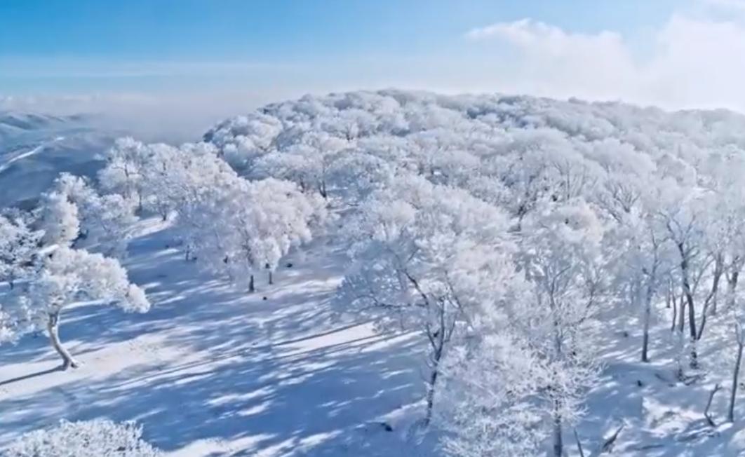 "第一次来东北过年的南方姑娘,对着长白山大喊,"长白山我来了.