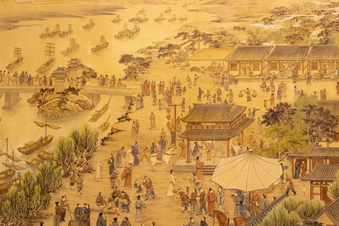 洛阳城(河南省洛阳市应天门博物馆壁画)而李邕在洛阳与故交杜闲等人