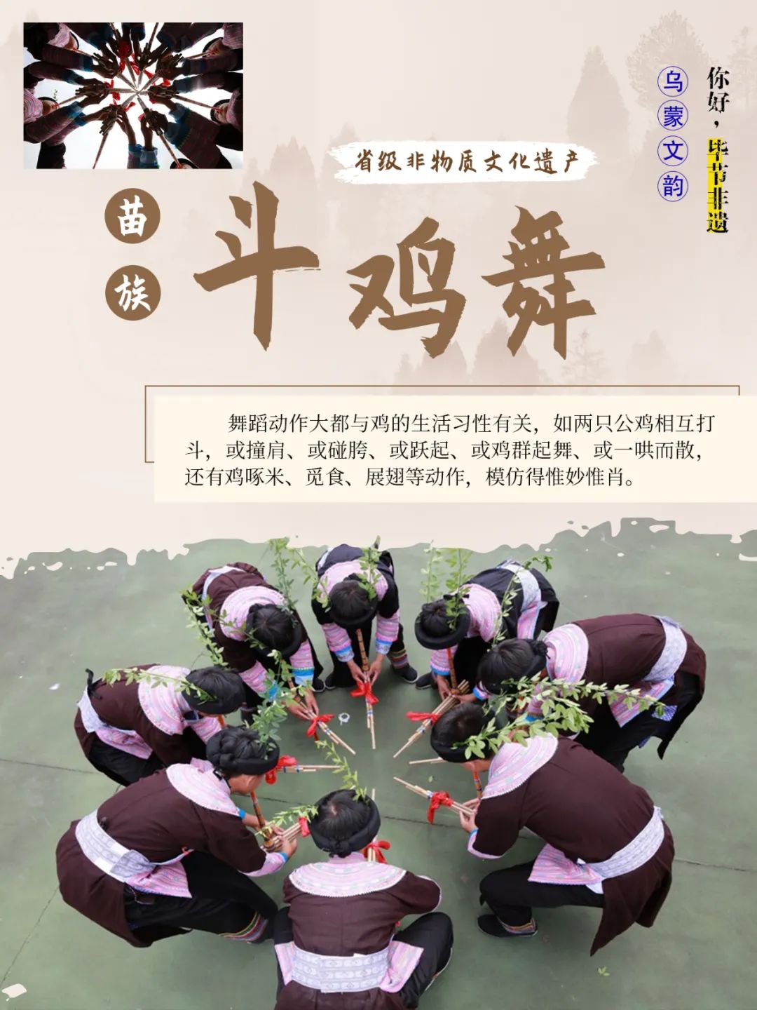 乌蒙文韵苗族斗鸡舞一声啼散满天星