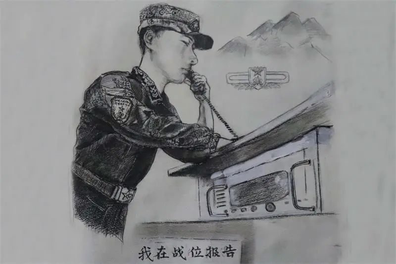 军人手绘素描图片