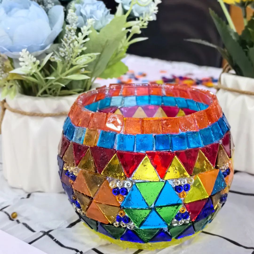 【工会动态】"烛"福最美的"她" | 中心举办三八妇女节马赛克烛台手工