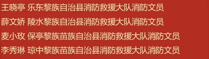 向上滑动查看完整表彰名单接下来让我们来认识一下海南消防队伍里闪耀