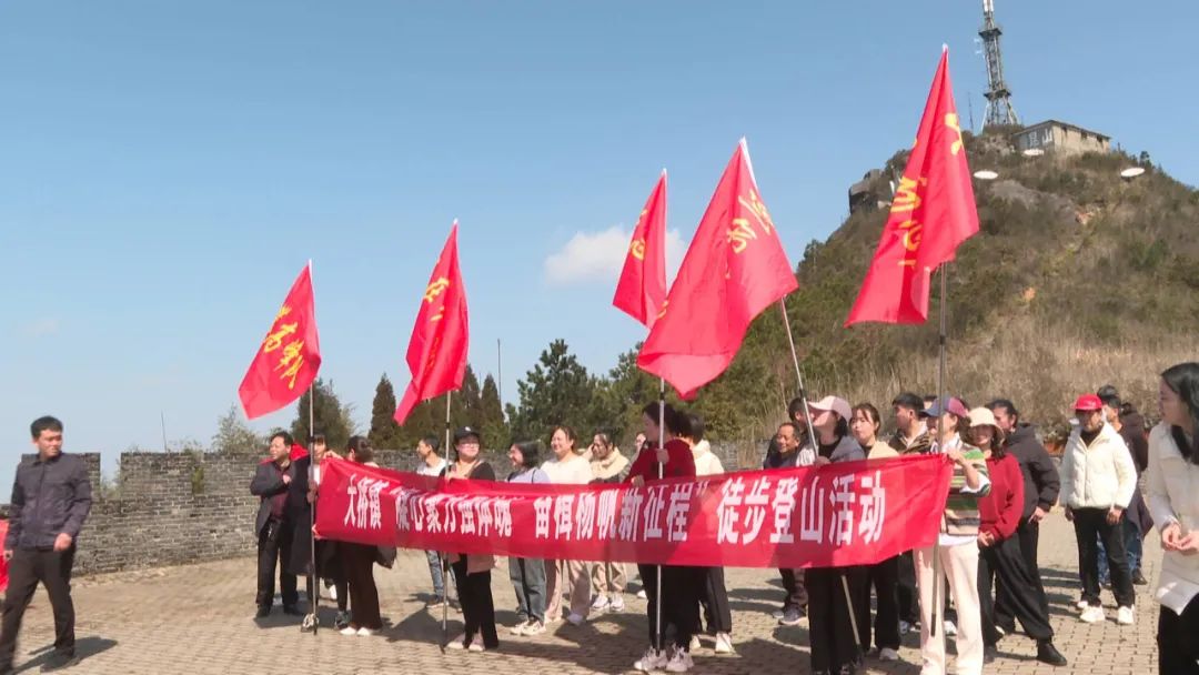 大桥镇开展"凝心聚力强体魄 奋楫扬帆新征程"徒步登山活动