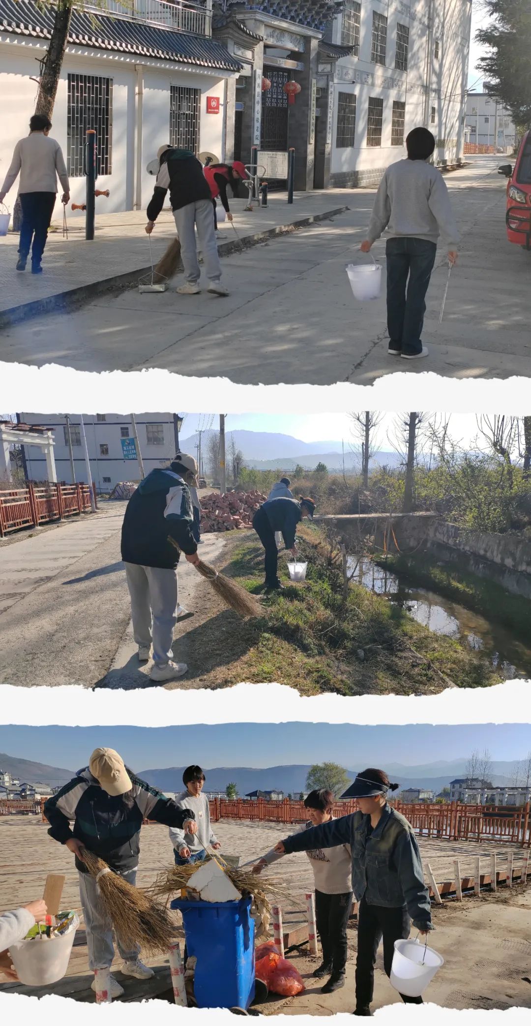 3月8日上午,院妇委会组织女干警到茈碧湖镇来凤河开展"三清洁"环境