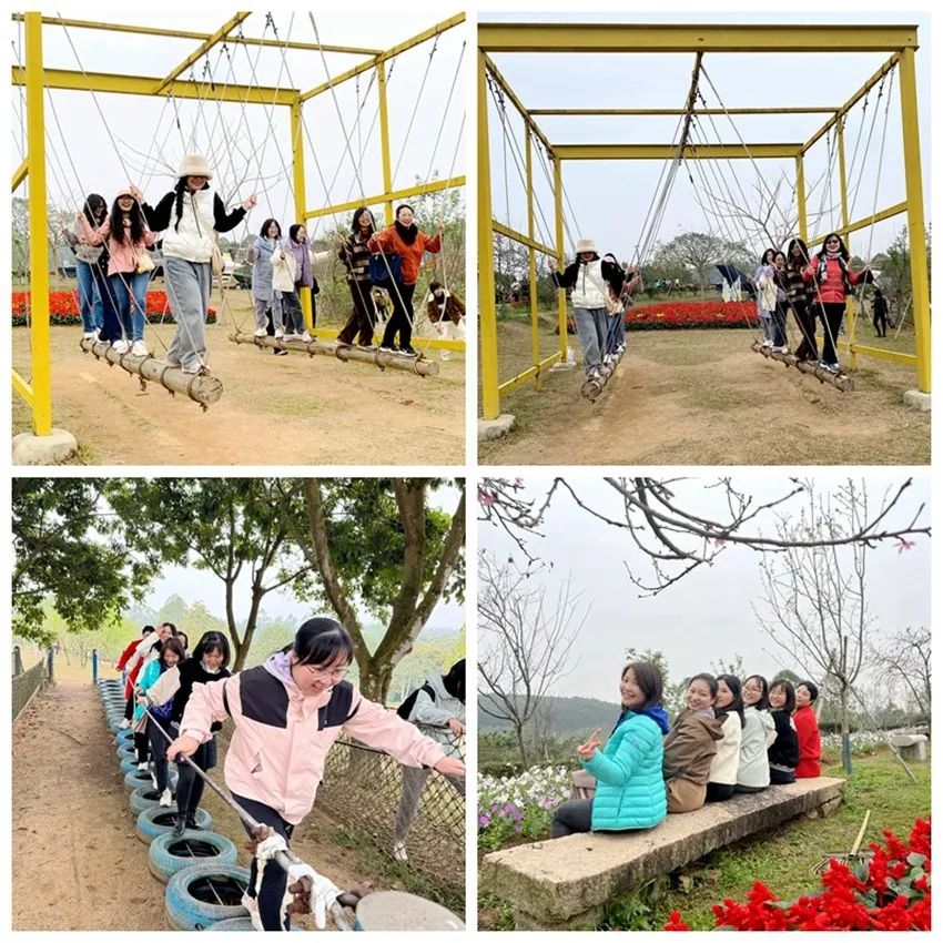 3月9日星期六,工会组织学院女职工前往南溪江游船,揭西樱山花谷一天游