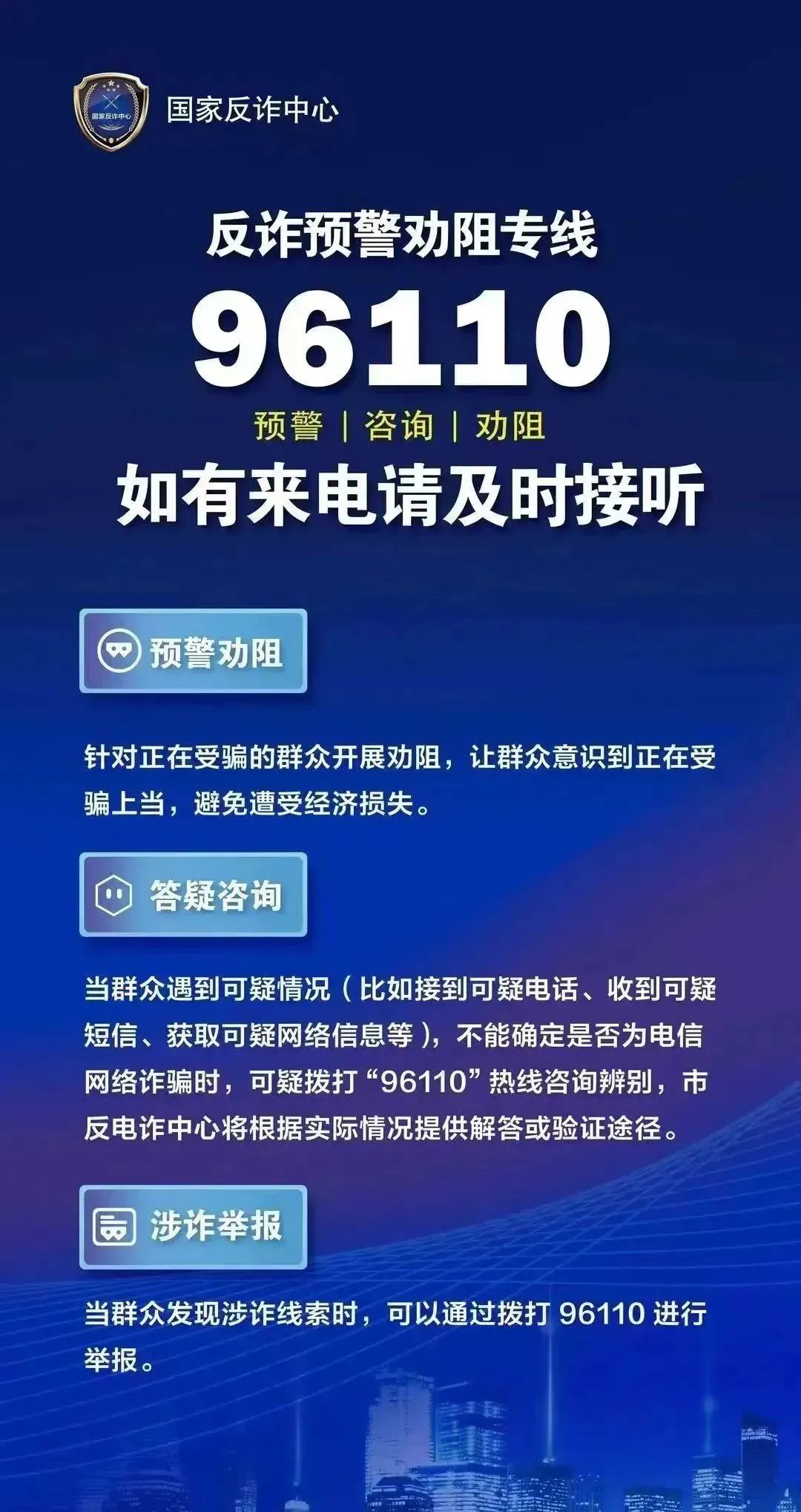 96110短信报警