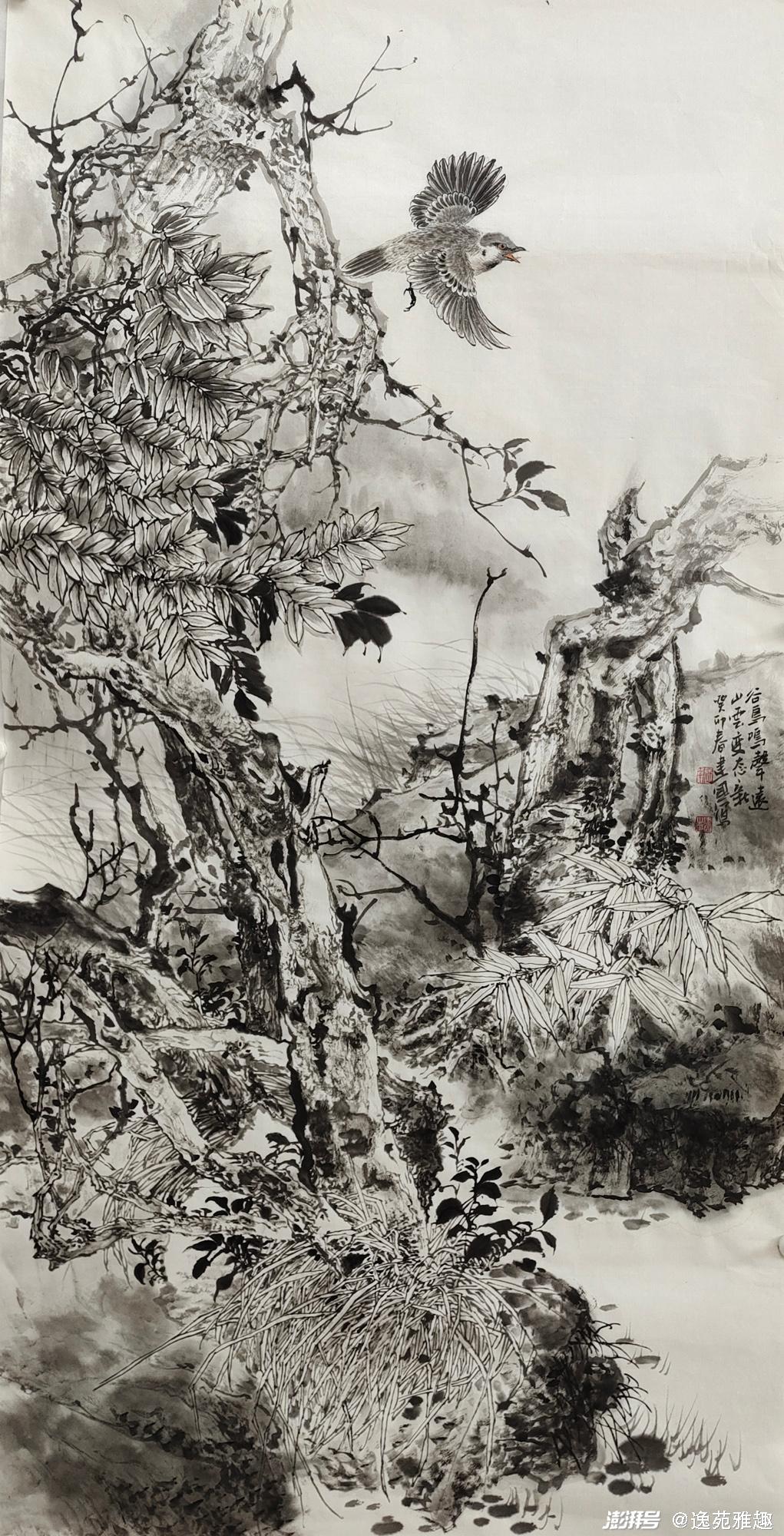施建国画作之美:四季流转入画,水墨诗意醉心_澎湃号·湃客_澎湃新闻-The Paper