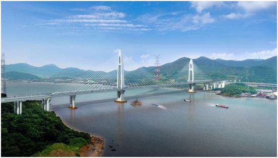 3月16日,由铁四院设计,中国铁建大桥局承建的甬舟铁路富翅门公铁两用