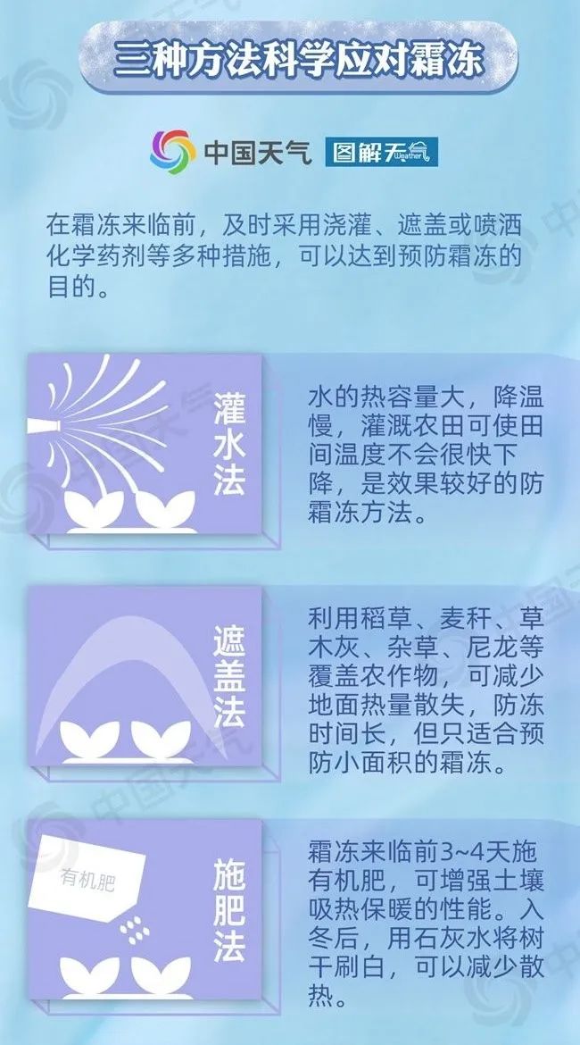 政府及相关部门做好防霜冻准备工作;防御措施