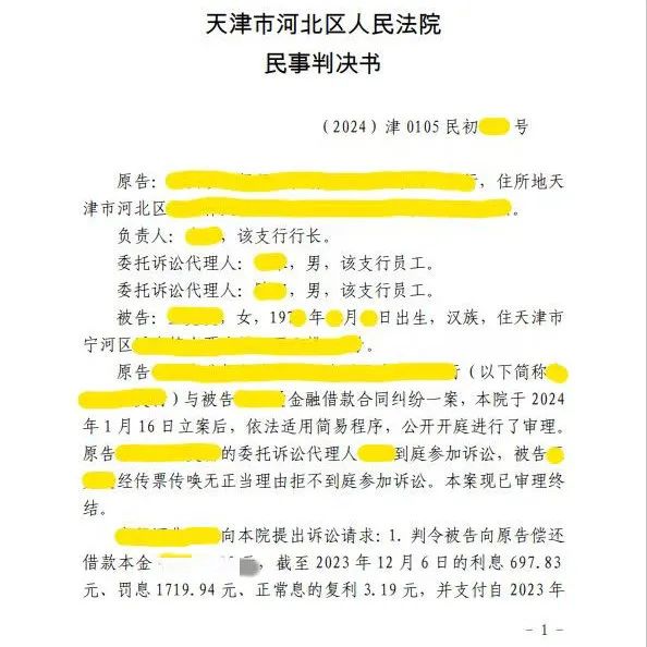 贷款法院判决书图片