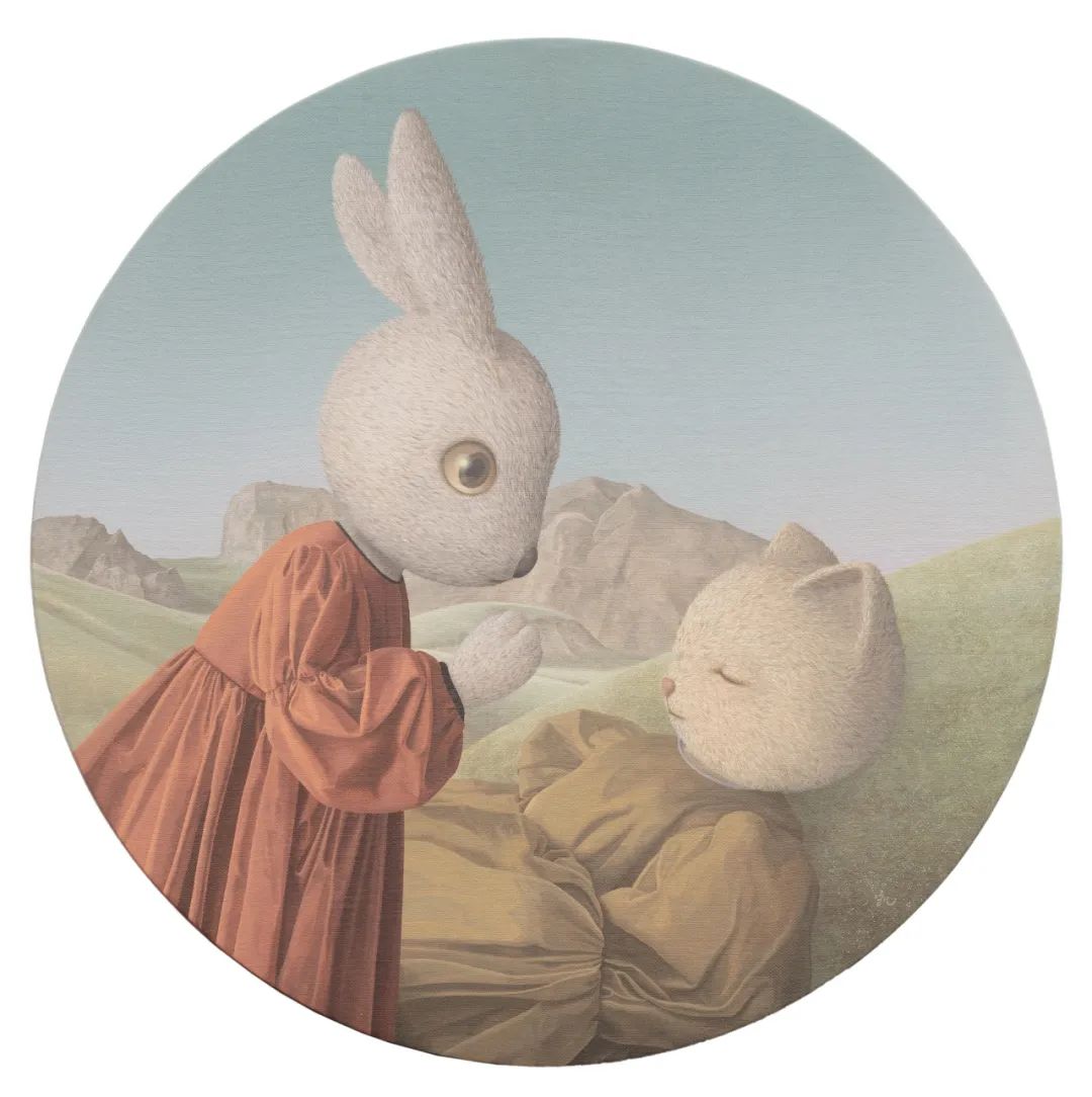 猫在某种程度上扮演着自画像的角色,兔子则提供一种外部,客观的视角.