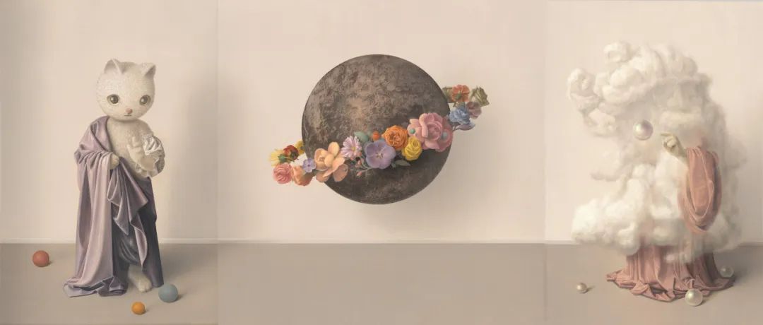 行星的表面看起来了无生机,相反的,一束色泽饱满的鲜花环绕着行星带.