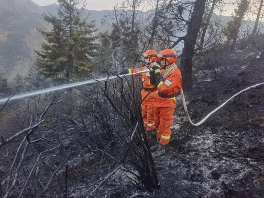 甘肃甘南夏河突发山火甘肃森林消防快速出动前往扑救