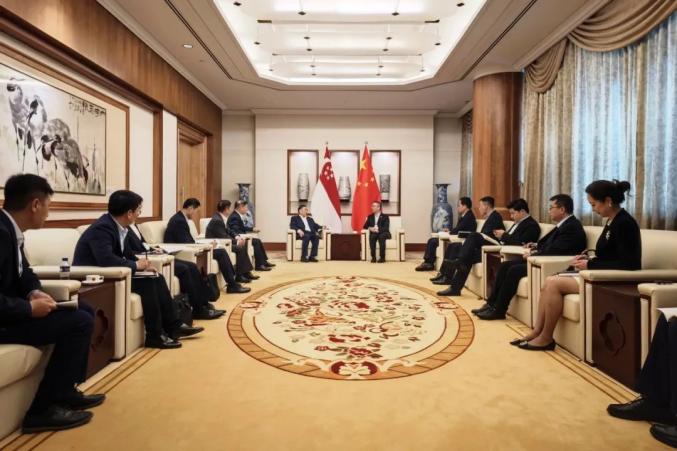 宋海良与中国驻新加坡大使馆临时代办朱憬会谈_澎湃号·政务_澎湃新闻