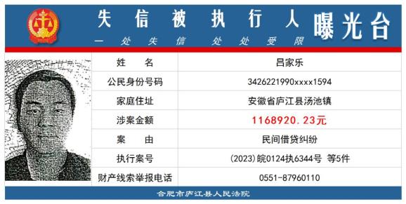 庐江法院公布失信被执行人名单_澎湃号·政务_澎湃新闻-the paper