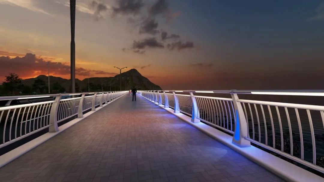 起于海滨大道,止于连岛度假区,全长7600米的西大堤于1993年12月8日