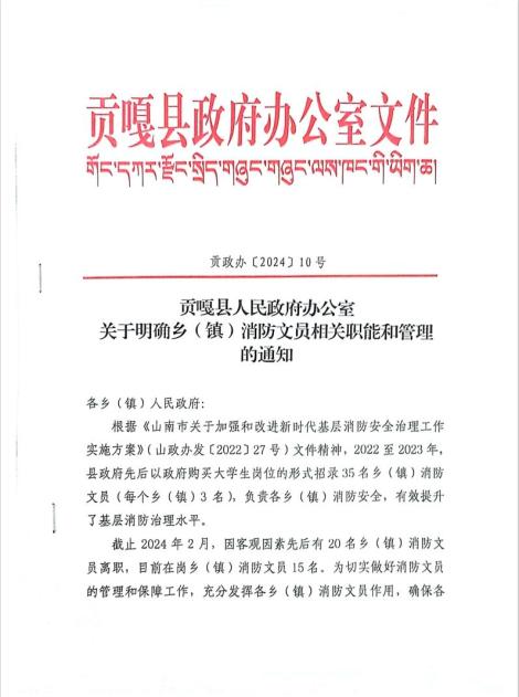 各县区动态 ii 贡嘎大队召开2024年第一季度乡镇消防工作所联席会议