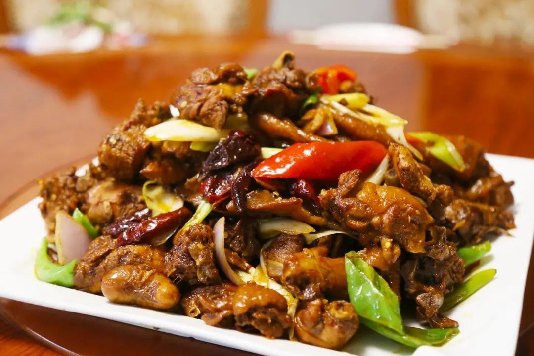 古浪美食古丰麻湾爆炒土鸡