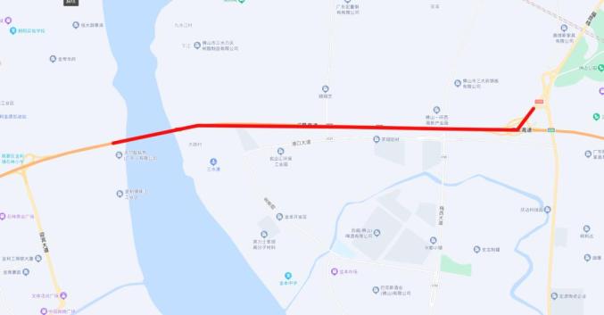 8,广州绕城高速东往西方向勒流服务区路段9,顺德东立交路段西行方向10