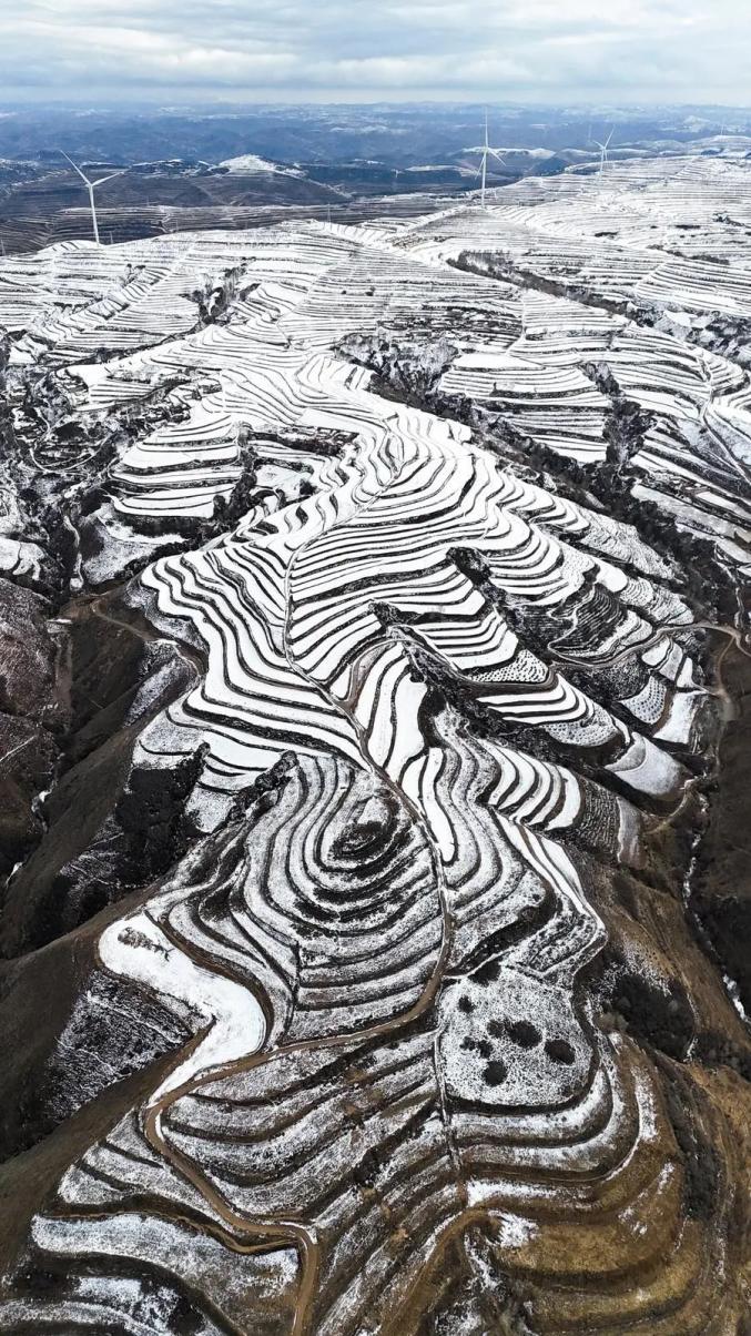 黄土高原图片 雪景图片