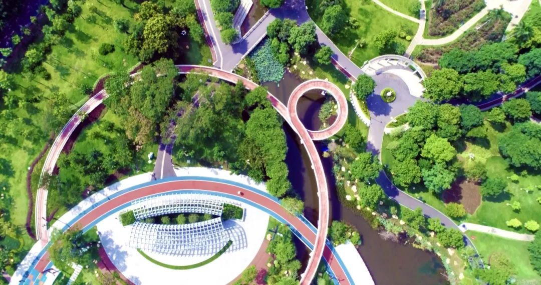 小道骑行文华公园配备了智慧跑道作为运动爱好者的天堂符诗贺/摄地点