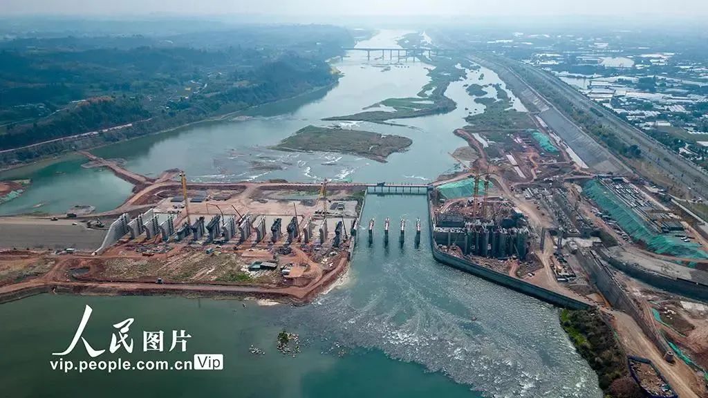 通江达海!岷江尖子山航电枢纽工程雏形初显