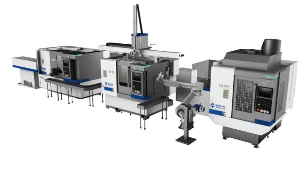 电机轴的快速换产和工件自动加工检测,由1台htc40p高精度卧式数控车床