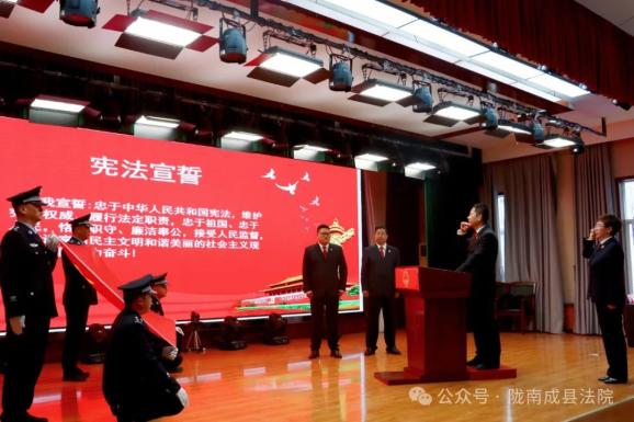 不负重托砥砺前行成县人民法院举行新任命人员宪法宣誓仪式