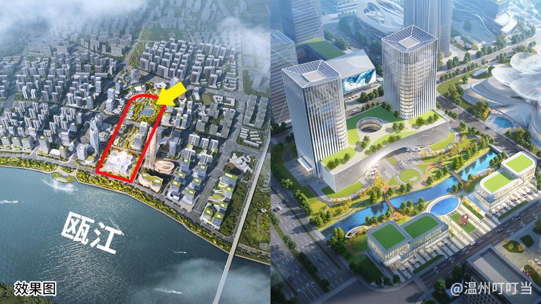 在5050购物中心的南北两侧,温州市中心医院双屿院区改扩建工程