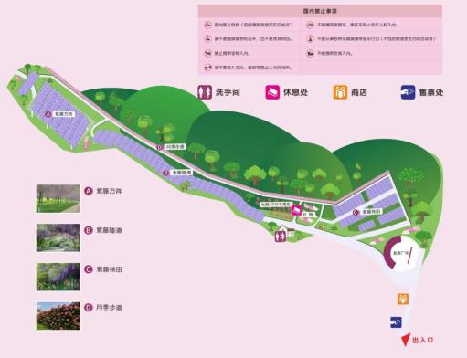 满满干货给大家整理好了赏花地图其中还间种了中华木绣球,多色杜鹃等.