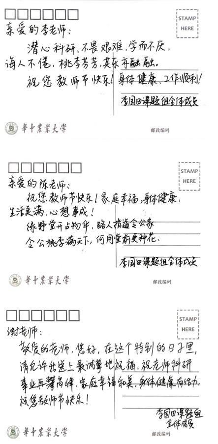 同学们的贺卡感言