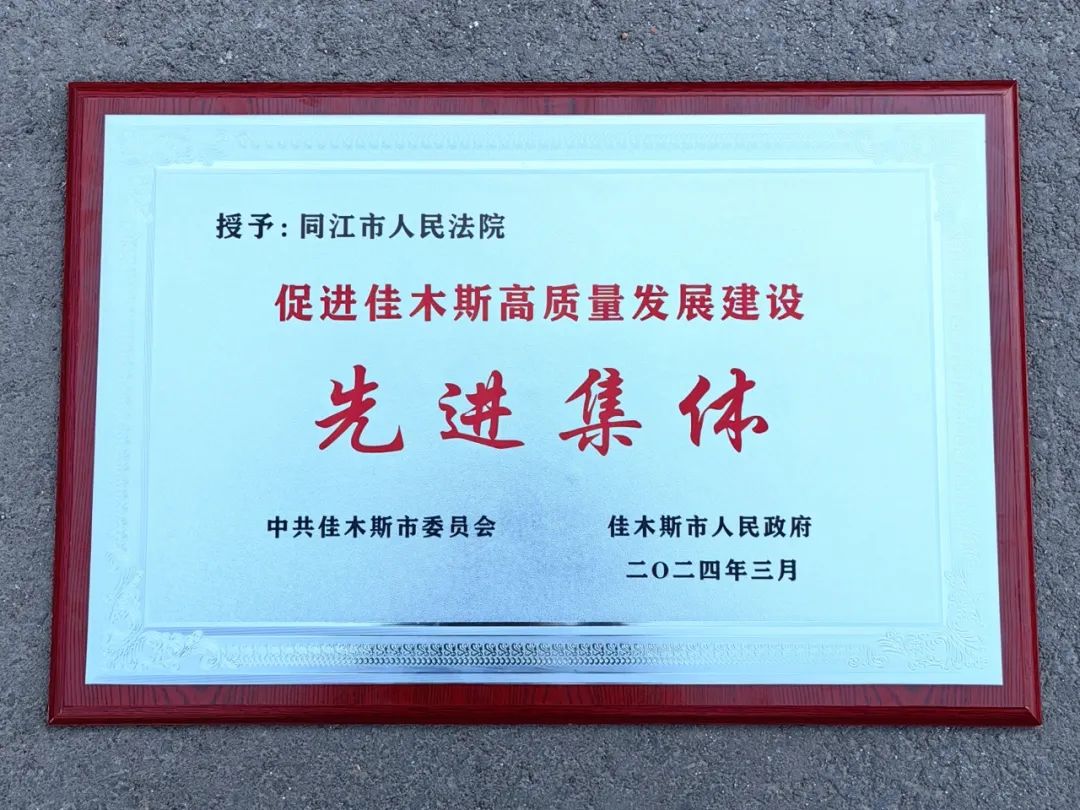 三争晋先丨同江市人民法院荣获促进佳木斯高质量发展建设先进集体称号