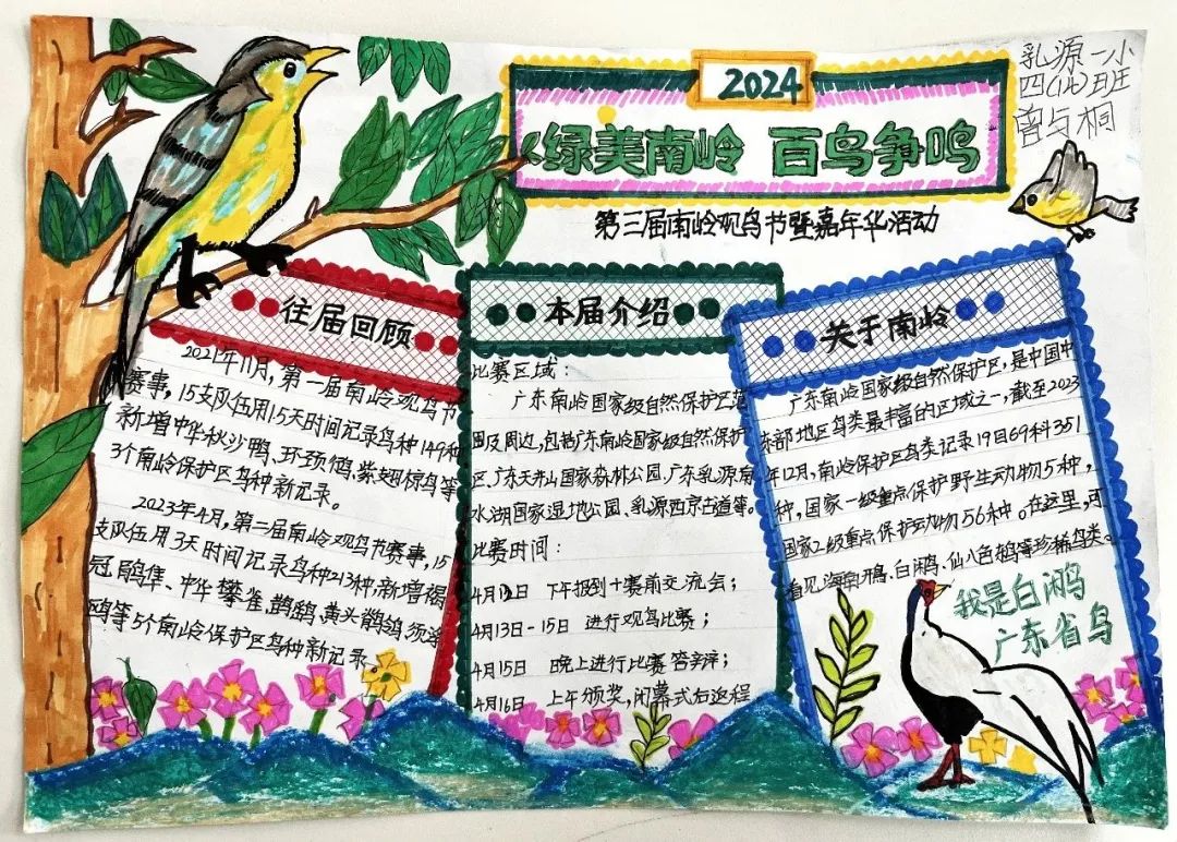 文创大赛获奖作品小学生手抄报大赛和南岭自然活动还展示野生动植物